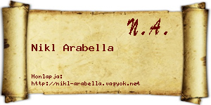 Nikl Arabella névjegykártya